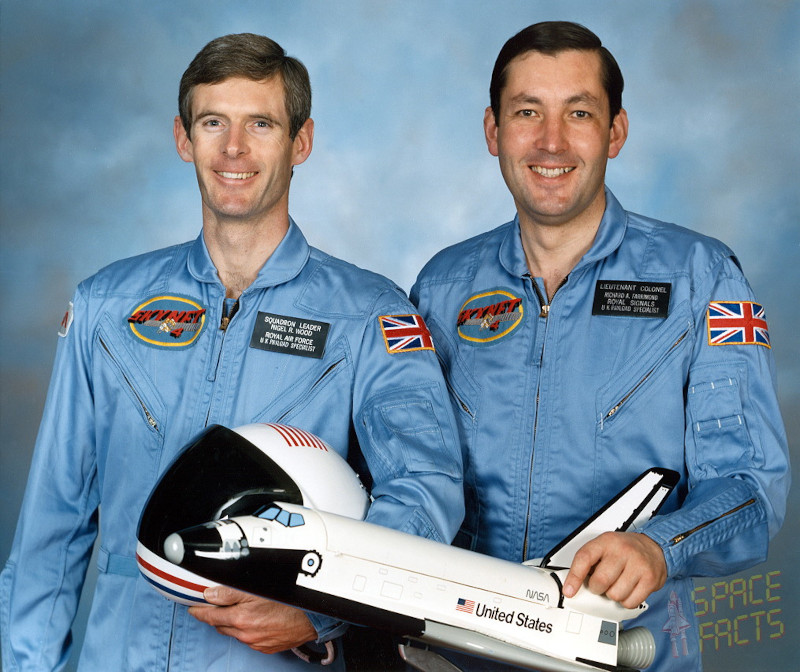 portrait of ukskynet payload specialist Nigel Wood and his back-up Richard Farrimond