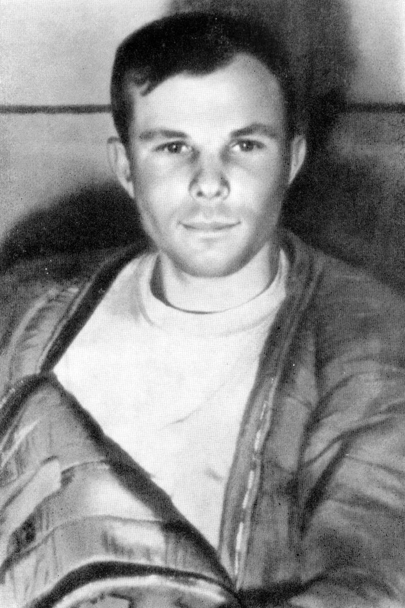 A tired-looking Gagarin, shortly after his return from space