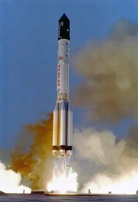 the first module of the inernational space station is launched aboard a proton rocket